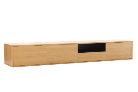Comoda TV LOFT 200 cm suspendat, negru natural