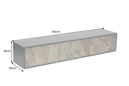 Comoda TV MOUNTAIN SOUL suspendata din salcam cu aspect de piatra, 160 cm [7]