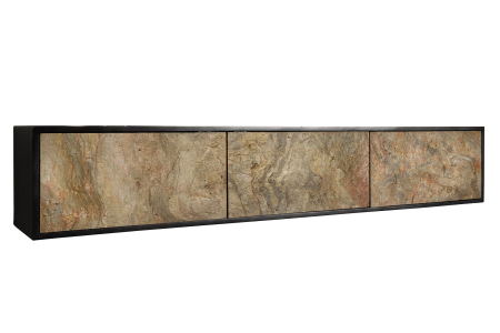 Bufete & baruri - Comoda TV MOUNTAIN SOUL suspendata din salcam cu aspect de piatra, 160 cm