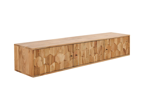 Comode TV - Comoda TV MYSTIC LIVING 160 cm suspendat din lemn de salcâm