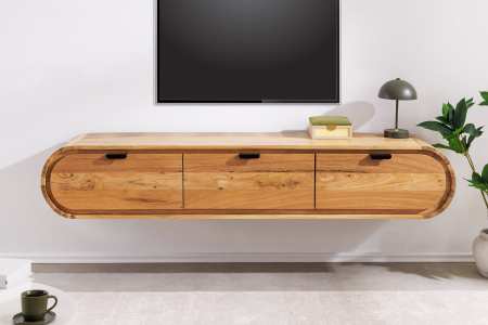 Comoda TV ORGANIC 160 cm suspendat din lemn de salcâm natural [3]