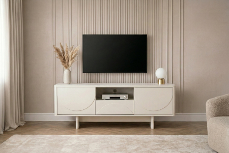 Comoda TV SAVOY 150 cm 3D cu blat din ceramică imitație de marmură albă [4]