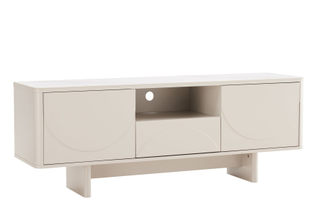 Comoda TV SAVOY 150 cm 3D cu blat din ceramică imitație de marmură albă