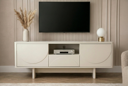 Comoda TV SAVOY 150 cm 3D cu blat din ceramică imitație de marmură albă [2]