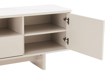 Comoda TV SAVOY 150 cm 3D cu blat din ceramică imitație de marmură albă [10]