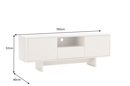 Comoda TV SAVOY 150 cm 3D cu blat din ceramică imitație de marmură albă [15]