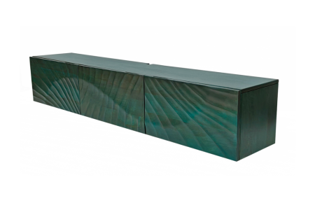 Comode TV - Comoda TV SCORPION 160 cm 3D suspendată din lemn de mango, turcoaz