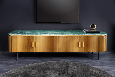 Comoda TV VENEZIANO din lemn de mango si blat din marmura, 160 cm [2]
