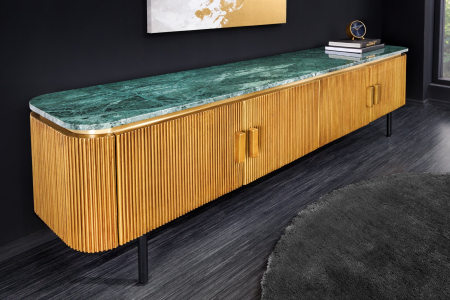 Comoda TV VENEZIANO din lemn de mango si blat din marmura, 160 cm [4]