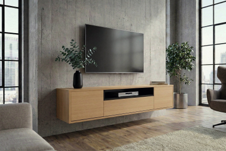 Comoda TVLOFT 150 cm suspendat, negru natural [6]
