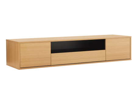 Comode TV - Comoda TVLOFT 150 cm suspendat, negru natural