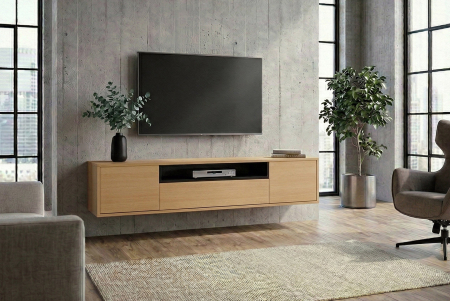 Comoda TVLOFT 150 cm suspendat, negru natural [5]