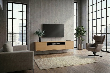 Comoda TVLOFT 150 cm suspendat, negru natural [4]