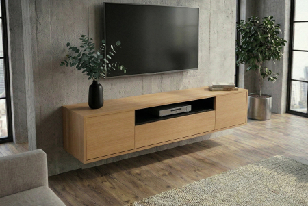 Comoda TVLOFT 150 cm suspendat, negru natural [7]