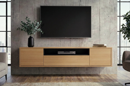 Comoda TVLOFT 150 cm suspendat, negru natural [2]