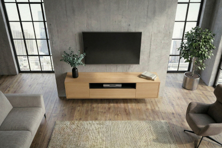 Comoda TVLOFT 150 cm suspendat, negru natural [3]