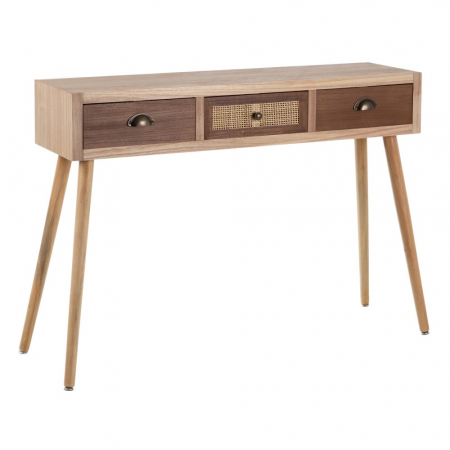 Consolă Sasha din lemn de pin și ratan 110 X 30 X 78 CM
