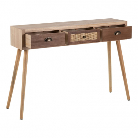 Consolă Sasha din lemn de pin și ratan 110 X 30 X 78 CM [3]