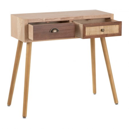 Consolă Sasha din lemn de pin și ratan 80 X 30 X 78 CM [3]