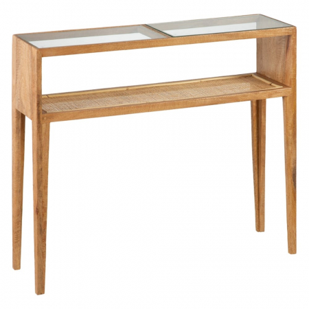 Console intrare - Consolă intrare Sahara din lemn de mango și ratan 90 X 25 X 80 CM