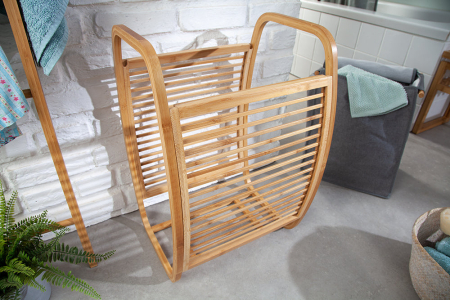 Coș de rufe LAGOON SPA 60 cm bambus natural sac detașabil gri [4]