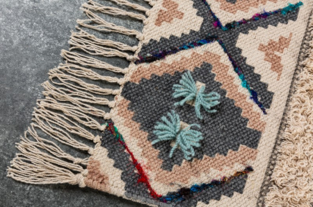 Covor din bumbac țesut manual ETHNO 230x160 cm cu model geometric colorat [2]