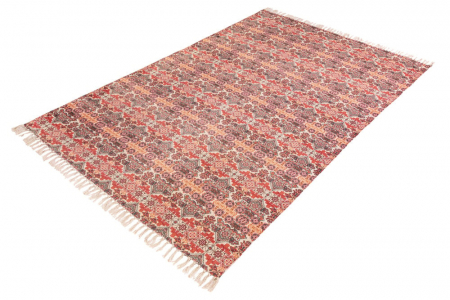 Covoare dreptunghiulare - Covor din bumbac țesut manual TRIBE 230x160 cm cu model retro, roșu