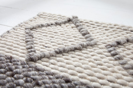 Covor din lână țesut manual YARN 240x160 cm, gri/bej [3]