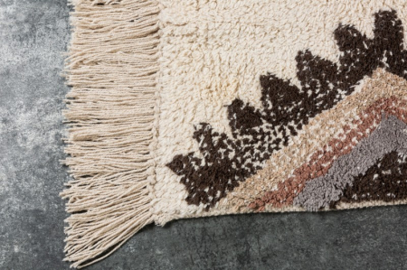 Covor ETHNO 230x160 cm cu model geometric din bumbac colorat, bej [2]