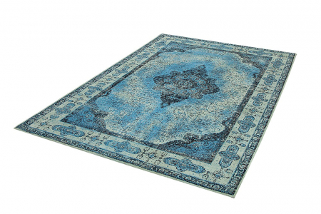 Covoare dreptunghiulare - Covor oriental din bumbac PURE UNIQUE 240x160 cm cu model geometric, albastru