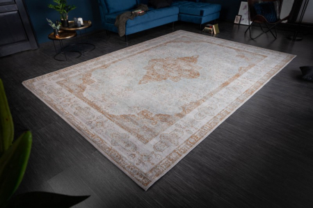Covor oriental din bumbac PURE UNIQUE XXL 350x240 cm cu model geometric, gri [1]
