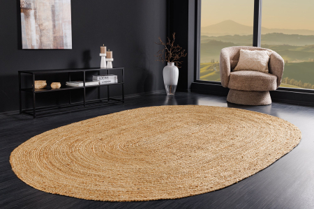 Covor PURE NATURE 160x230cm iută naturală oval [3]
