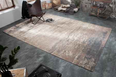 Covoare dreptunghiulare - Covor vintage din bumbac MODERN ART 350x240 cm, gri/bej 