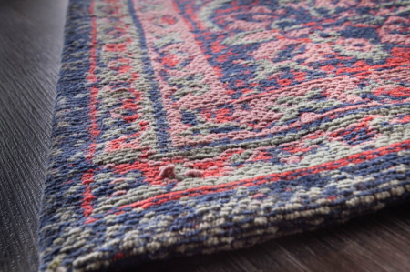 Covor vintage din bumbac OLD MARRAKESH 240x160 cm cu model floral, rosu/albastru [4]