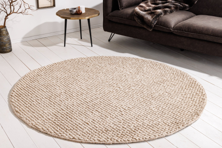 Covor WOOL 150 cm rotund bej [2]
