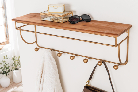 Cuier HERITAGE 80 cm din fier și lemn de pin natural [3]