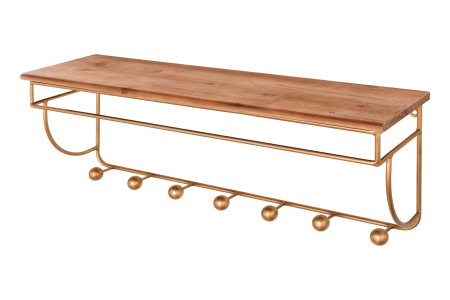 Decorațiuni - Cuier HERITAGE 80 cm din fier și lemn de pin natural