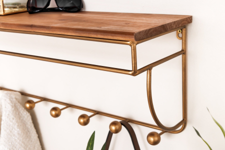 Cuier HERITAGE 80 cm din fier și lemn de pin natural [8]