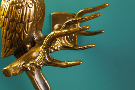 Cuier WILDLIFE BIRDS 45 cm, set de 2, efect de ciocan, auriu antic [6]