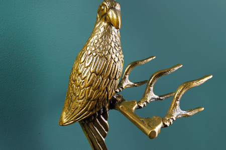 Cuier WILDLIFE BIRDS 45 cm, set de 2, efect de ciocan, auriu antic [5]