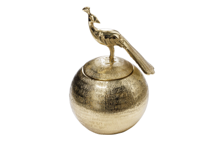 Decorațiuni - Cutie metalică WILDLIFE BIRD 30 cm auriu antic