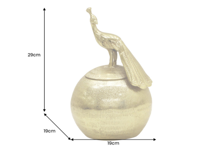 Cutie metalică WILDLIFE BIRD 30 cm auriu antic [18]