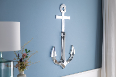Decorațiune de perete ANCHOR 70 cm 3D aluminiu argintiu [3]