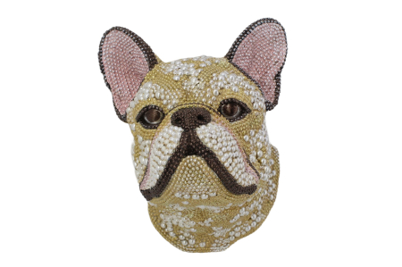 Decorațiuni - Decorațiune de perete BULLDOG FRANCEZ 25 cm, realizată manual, multicoloră