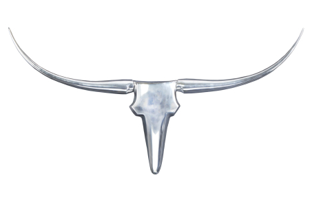 Decorațiuni - Decorațiune de perete coarne BULL 120 cm aluminiu argintiu