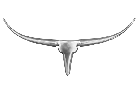 Decorațiuni - Decorațiune de perete coarne BULL 75 cm aluminiu argintiu