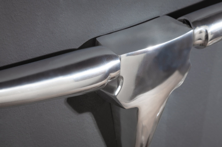 Decorațiune de perete coarne BULL 75 cm aluminiu argintiu [6]