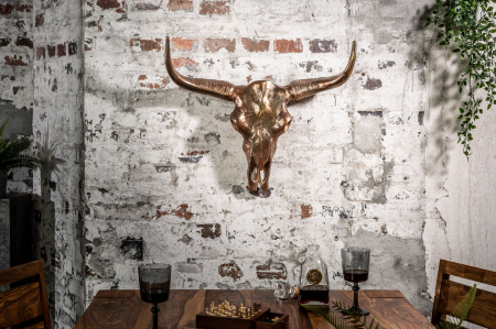 Decorațiune de perete craniu MATADOR 70 cm cupru marmorat [2]