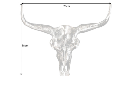 Decorațiune de perete craniu MATADOR argintiu [9]