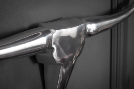 Decorațiune de perete cu coarne BULL 100 cm, aluminiu argintiu [4]